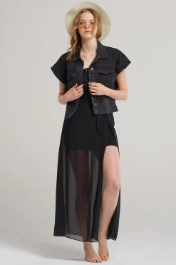 STORETS SALE CLOTHING Jo Kimono Cut Denim Vest