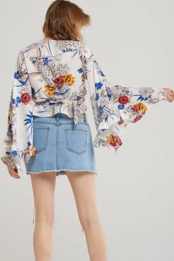 STORETS SALE CLOTHING Miya Floral Tie Blouse