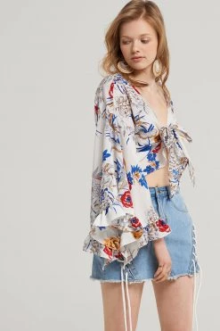 STORETS SALE CLOTHING Miya Floral Tie Blouse
