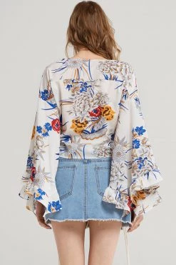 STORETS SALE CLOTHING Miya Floral Tie Blouse