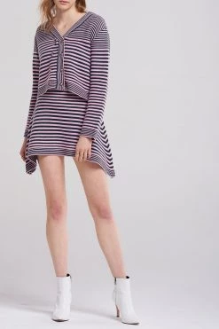 STORETS SALE Velma Striped Knit Skirt
