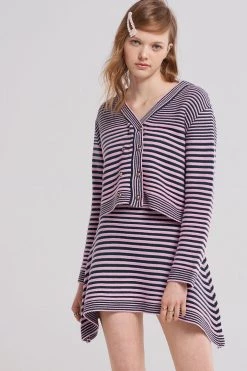 STORETS SALE Velma Striped Knit Skirt