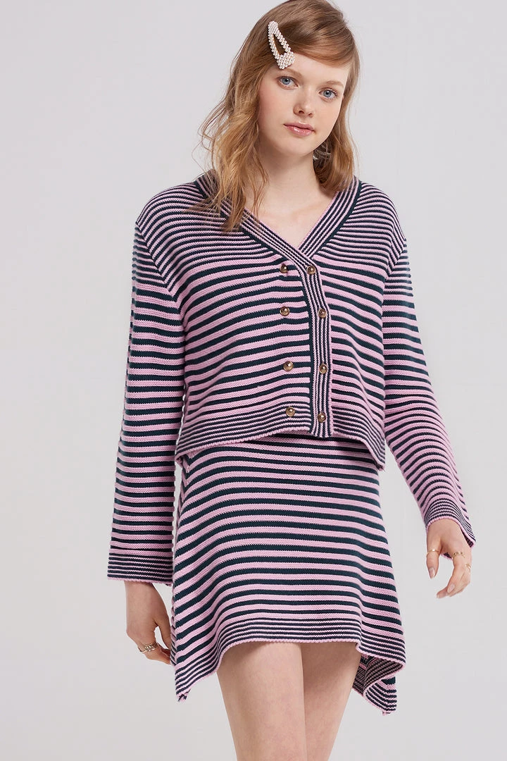 STORETS SALE Velma Striped Knit Skirt