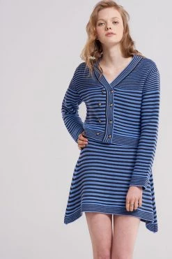 STORETS SALE Velma Striped Knit Skirt