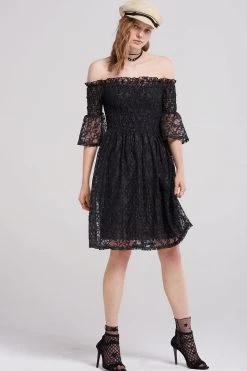 STORETS SALE Gemma Shirred Lacy Dress CLOTHING