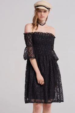 STORETS SALE Gemma Shirred Lacy Dress CLOTHING