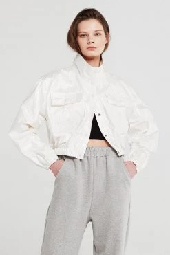 STORETS CLOTHING Sophia Crinkled Bomber Jacket