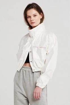 STORETS CLOTHING Sophia Crinkled Bomber Jacket