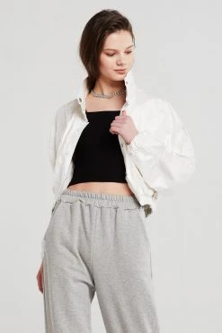 STORETS CLOTHING Sophia Crinkled Bomber Jacket