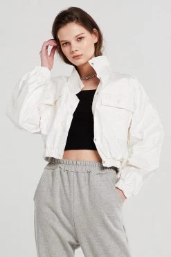 STORETS CLOTHING Sophia Crinkled Bomber Jacket