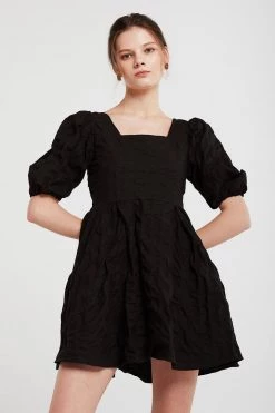 STORETS Aria Textured Puffed Dress CLOTHING