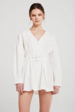 STORETS Layla Linen Belted Mini Dress CLOTHING