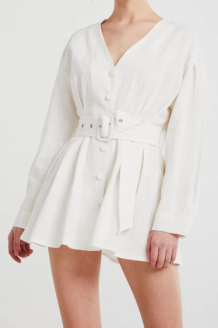STORETS Layla Linen Belted Mini Dress CLOTHING