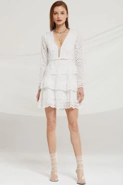 STORETS CLOTHING Romina Tiered Lace Ruffle Dress