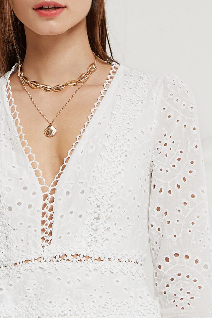 STORETS CLOTHING Romina Tiered Lace Ruffle Dress