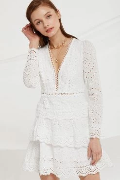 STORETS CLOTHING Romina Tiered Lace Ruffle Dress