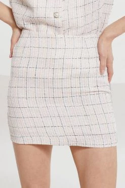 STORETS SALE Hadassah Plaid Tweed Skirt CLOTHING
