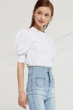 STORETS CLOTHING Holly Half Puff Sleeve Top