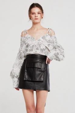 STORETS Julia Pleather Skirt And Pocket Belt Set CLOTHING