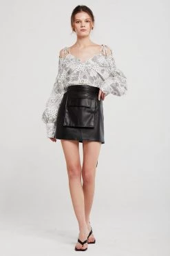 STORETS Julia Pleather Skirt And Pocket Belt Set CLOTHING