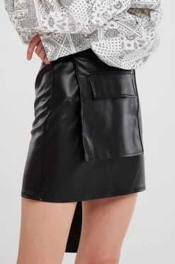 STORETS Julia Pleather Skirt And Pocket Belt Set CLOTHING