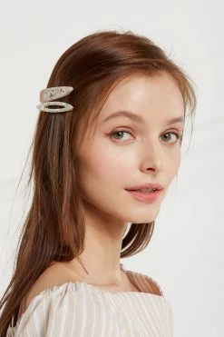 STORETS Marble Acrylic Hair Clip Set ACCESSORIES