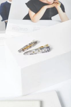 STORETS Marble Acrylic Hair Clip Set ACCESSORIES