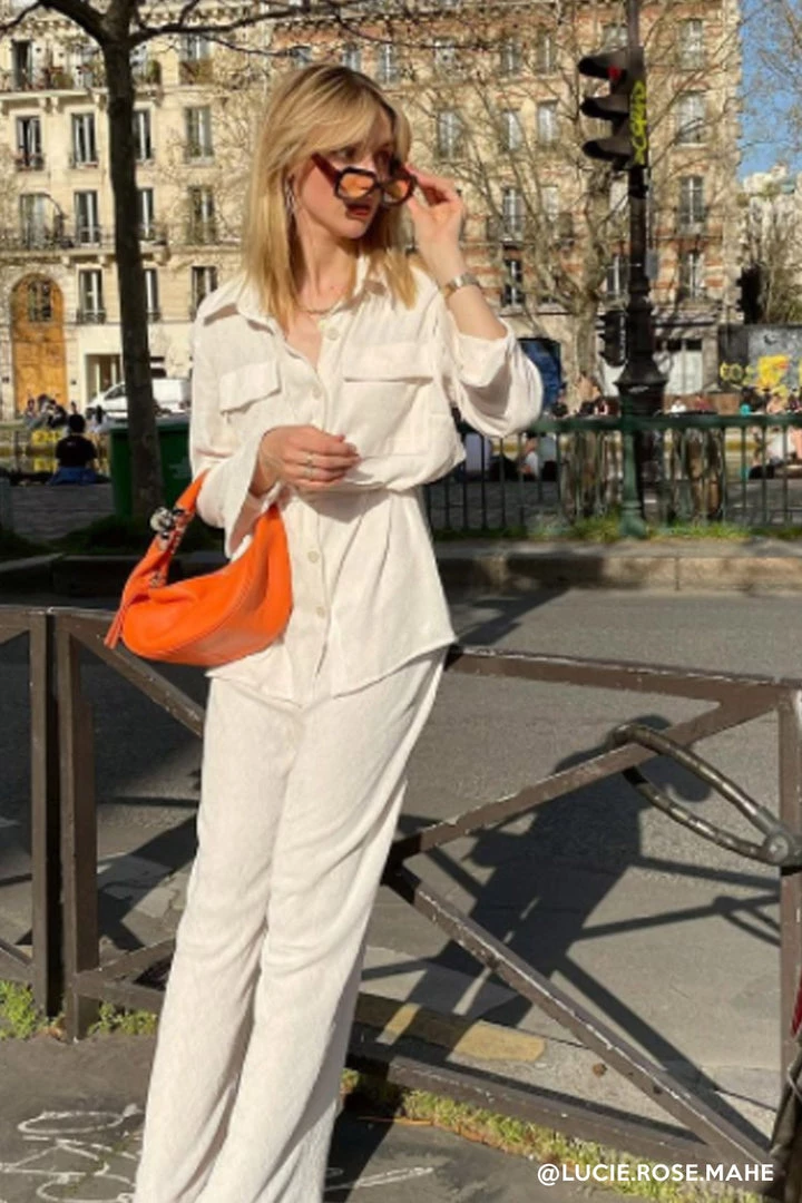 STORETS CLOTHING Saylor Textured Tie Waist Shirt