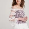 STORETS SALE Fleur Wide Lace Stripe Blouse CLOTHING