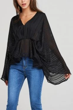 STORETS Linda Draped Shawl Blouse CLOTHING