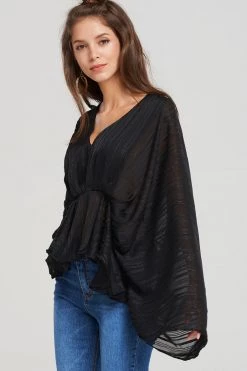 STORETS Linda Draped Shawl Blouse CLOTHING