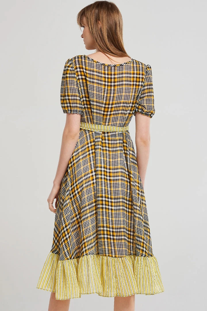 STORETS SALE Samantha Check Wrap Dress