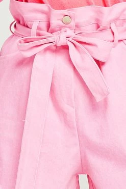 STORETS Leila Raw-Edge Belted Shorts