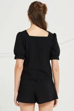 STORETS CLOTHING Emery Puff Sleeve Blouse And Shorts Set