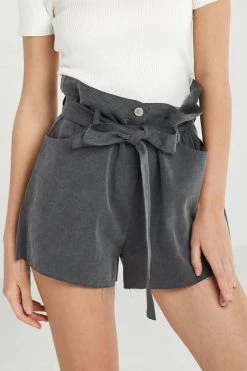 STORETS Leila Raw-Edge Belted Shorts