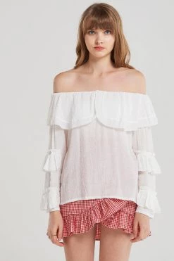 STORETS SALE Snow Tiered Frill Blouse