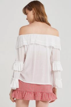 STORETS SALE Snow Tiered Frill Blouse