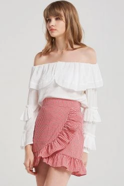 STORETS SALE Snow Tiered Frill Blouse