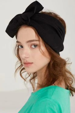 STORETS Ribbed Knot-Bow Headwrap
