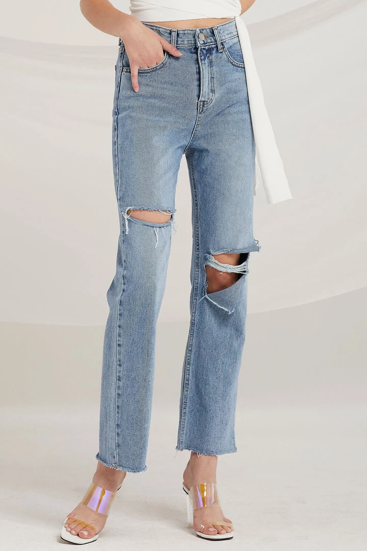 STORETS Marilyn Ripped Bootcut Jeans CLOTHING