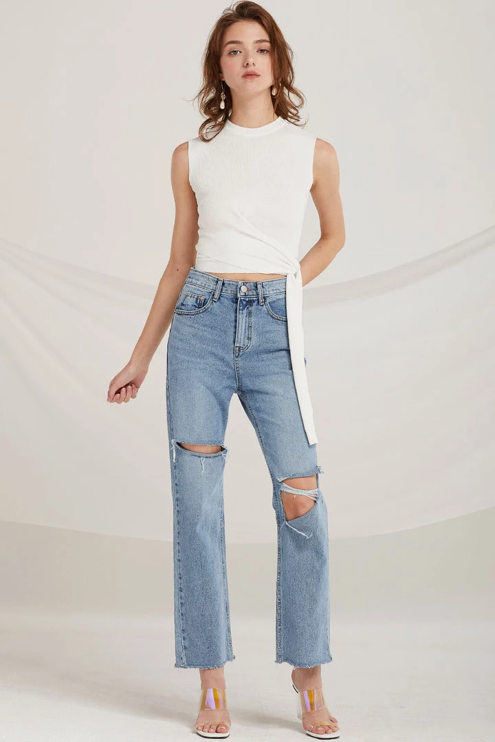 STORETS Marilyn Ripped Bootcut Jeans CLOTHING