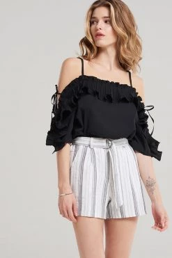 STORETS SALE CLOTHING Rose Wavy Frill Blouse
