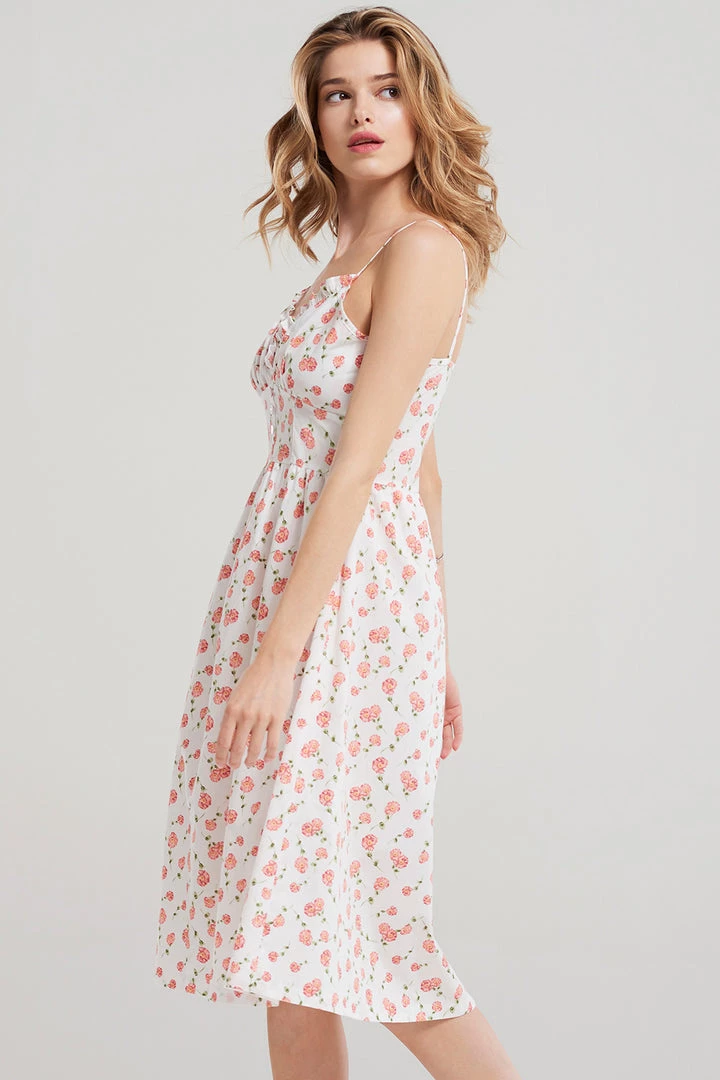 STORETS CLOTHING Cora Flower Strap Dress-Ivory