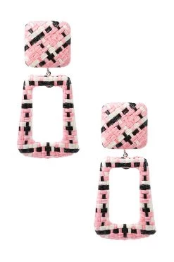 STORETS Check Two Square Earrings ACCESSORIES