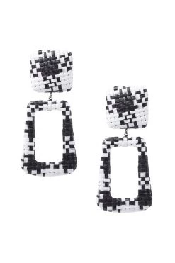 STORETS Check Two Square Earrings ACCESSORIES