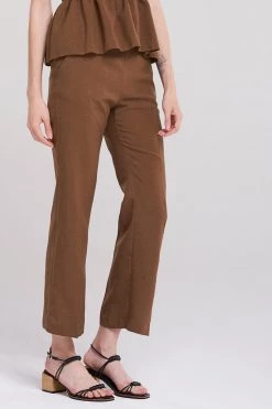 STORETS Jaycee Straight Wide Pants-Brown