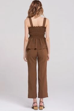 STORETS Jaycee Straight Wide Pants-Brown
