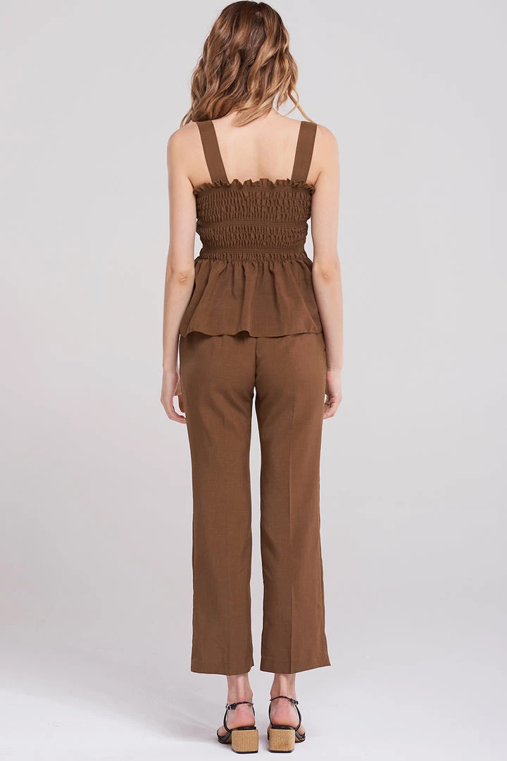 STORETS Jaycee Straight Wide Pants-Brown