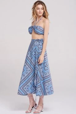 STORETS CLOTHING London Holiday Pattern Top-Skyblue