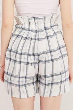 STORETS SALE Elliot Paperbag Waist Plaid Shorts CLOTHING